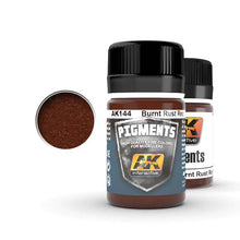 AK Burnt Rust Red finely-milled pigment by AK Interactive for realistic aged rust and dirt effects on models and figures.
