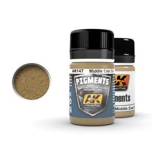 AK Middle East Soil pigment by AK Interactive, fine dry pigment for natural textures, usable wet or dry with fixers.