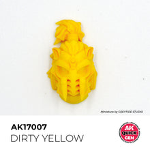 AK Interactive Quick Gen Dirty Yellow miniature painted in earthy rugged yellow ideal for weathered terrain and grimdark settings.