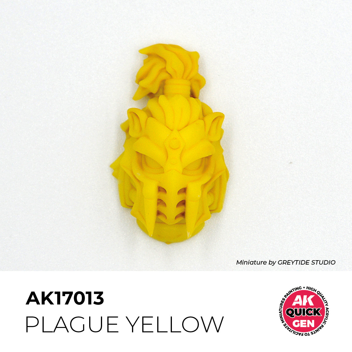 AK Interactive Quick Gen Plague Yellow miniature paint showing vivid sickly yellow tone for decay and horror effects.