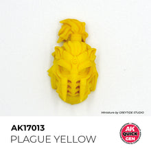AK Interactive Quick Gen Plague Yellow miniature paint showing vivid sickly yellow tone for decay and horror effects.