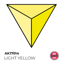 AK Interactive Quick Gen Light Yellow shows a delicate, versatile soft yellow ideal for miniature painting and terrain highlights.