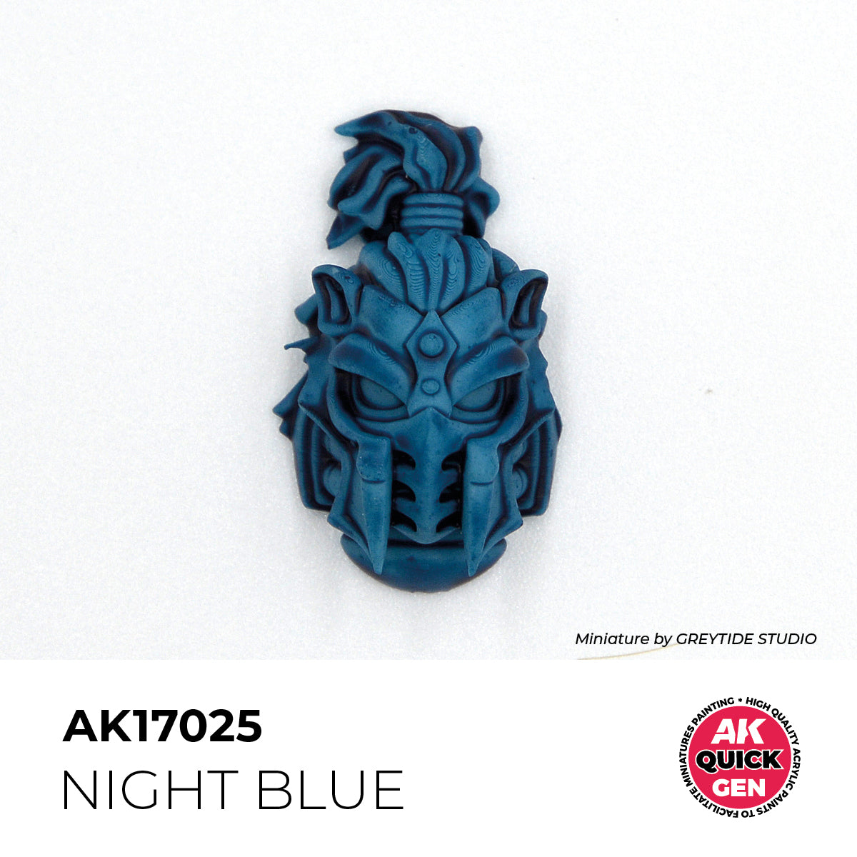 AK Interactive Quick Gen Night Blue miniature painted in deep, moody blue perfect for shadows and nighttime cloaks.
