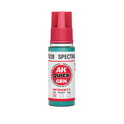 AK Interactive Quick Gen Spectral Blue paint bottle with high quality acrylic for vibrant miniature contrast painting.