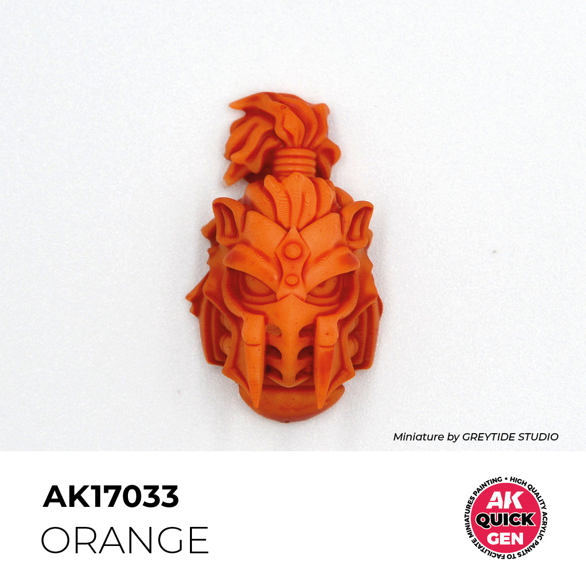 AK Interactive Quick Gen Orange bold matte contrast paint on detailed miniature for magical fire effects and banners.