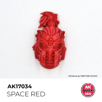 AK Interactive Quick Gen Space Red miniature helmet painted in vivid matte red for sci-fi armor and futuristic details.