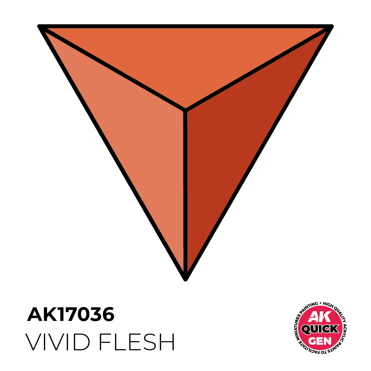 AK Interactive Quick Gen Vivid Flesh paint swatch showing a bright warm flesh tone for miniatures and anime figures.