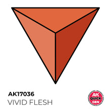 AK Interactive Quick Gen Vivid Flesh paint swatch showing a bright warm flesh tone for miniatures and anime figures.