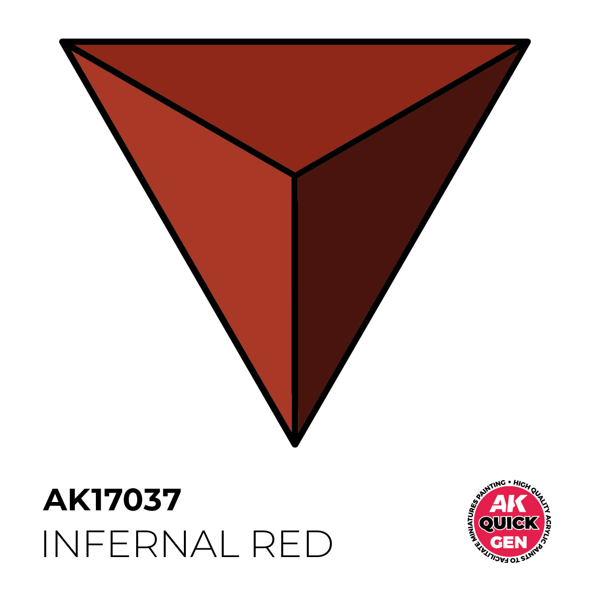 AK Interactive Quick Gen Infernal Red swatch showing deep moody dark red ideal for demons and corrupted fantasy models.