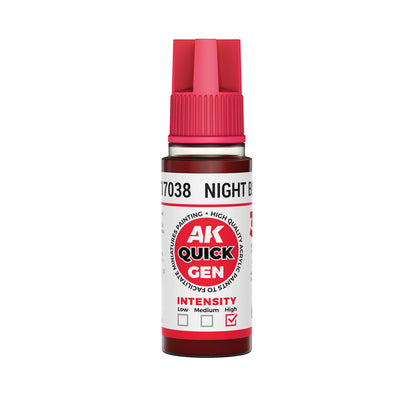 AK Interactive Quick Gen Night Blood contrast paint bottle with deep purple-red tone for gothic and horror miniatures.