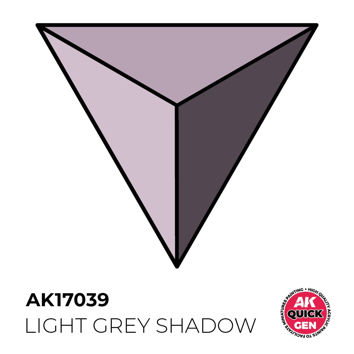 AK Interactive Quick Gen Light Grey Shadow with cool grey tones for pre-shading, terrain, and detailed miniature painting.