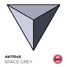 AK Interactive Quick Gen Space Grey contrast paint swatch showing smooth mid-dark grey tone for sci-fi and industrial models.
