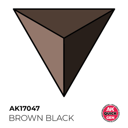 AK Interactive Quick Gen Brown Black paint showing matte brown and black contrast for leather, boots, and wood detailing.