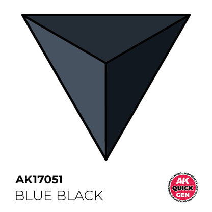 AK Interactive Quick Gen Blue Black deep cool shade for shadows, cloaks, night gear with matte finish and smooth airbrush blends