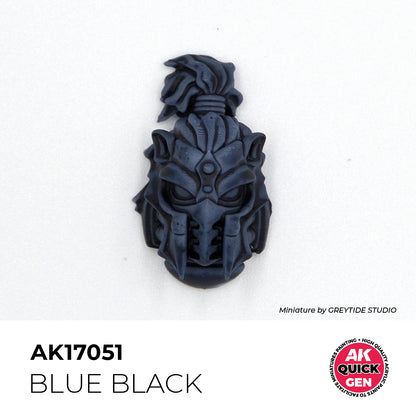 AK Interactive Quick Gen Blue Black deep blue-black shade paint for shadows, cloaks, and cold-weather miniature effects.