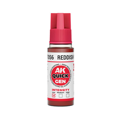 AK Interactive Quick Gen Reddish Flesh 18ml bottle with warm reddish tone for miniature skin contrast painting.
