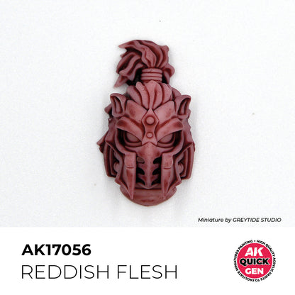 AK Interactive Quick Gen Reddish Flesh shows warm reddish miniature paint perfect for sunburnt warriors and fantasy heroes.