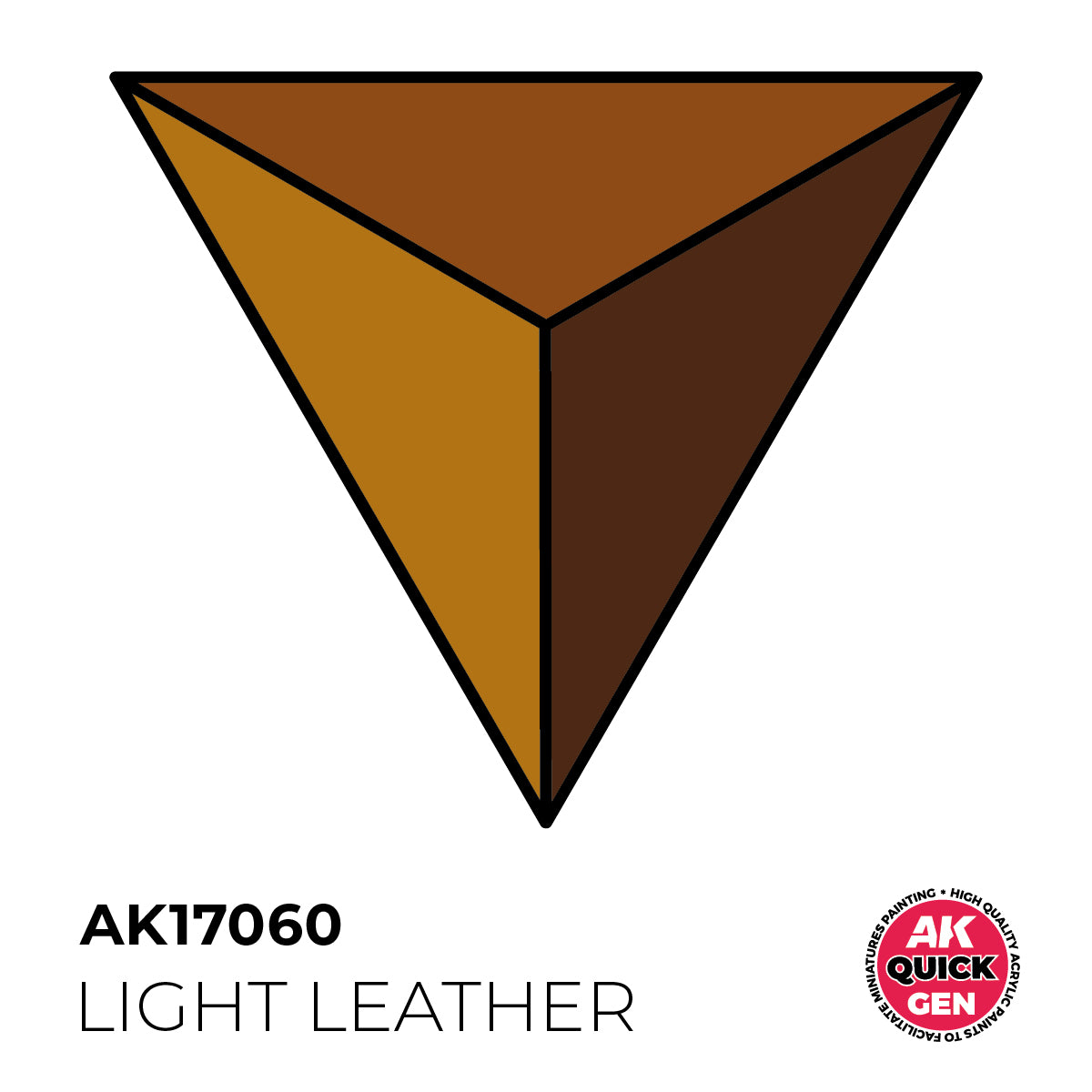 AK Interactive Quick Gen Light Leather medium brown contrast paint for realistic leather textures on miniatures and models.