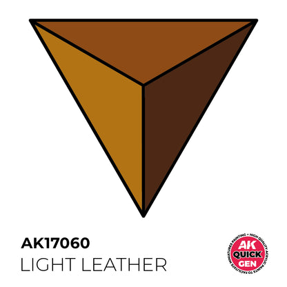 AK Interactive Quick Gen Light Leather medium brown contrast paint for realistic leather textures on miniatures and models.