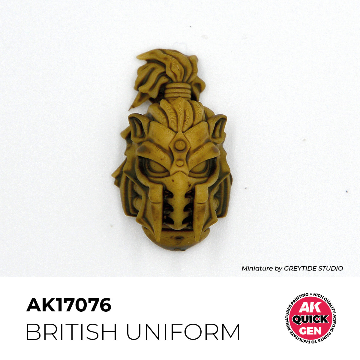 AK Interactive Quick Gen British Uniform contrast paint on detailed miniature helmet with matte finish textures