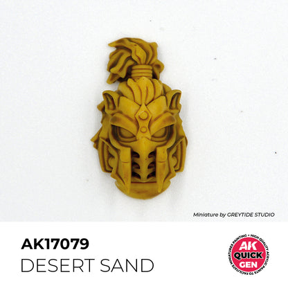 AK Interactive Quick Gen Desert Sand pale beige contrast paint ideal for dry terrain and desert-camouflage miniature painting.