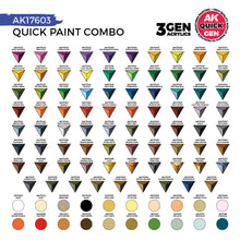 AK Interactive Quick Gen Quick Paint Combo Set 100 Colors with a full range of matte acrylics for miniature painting.