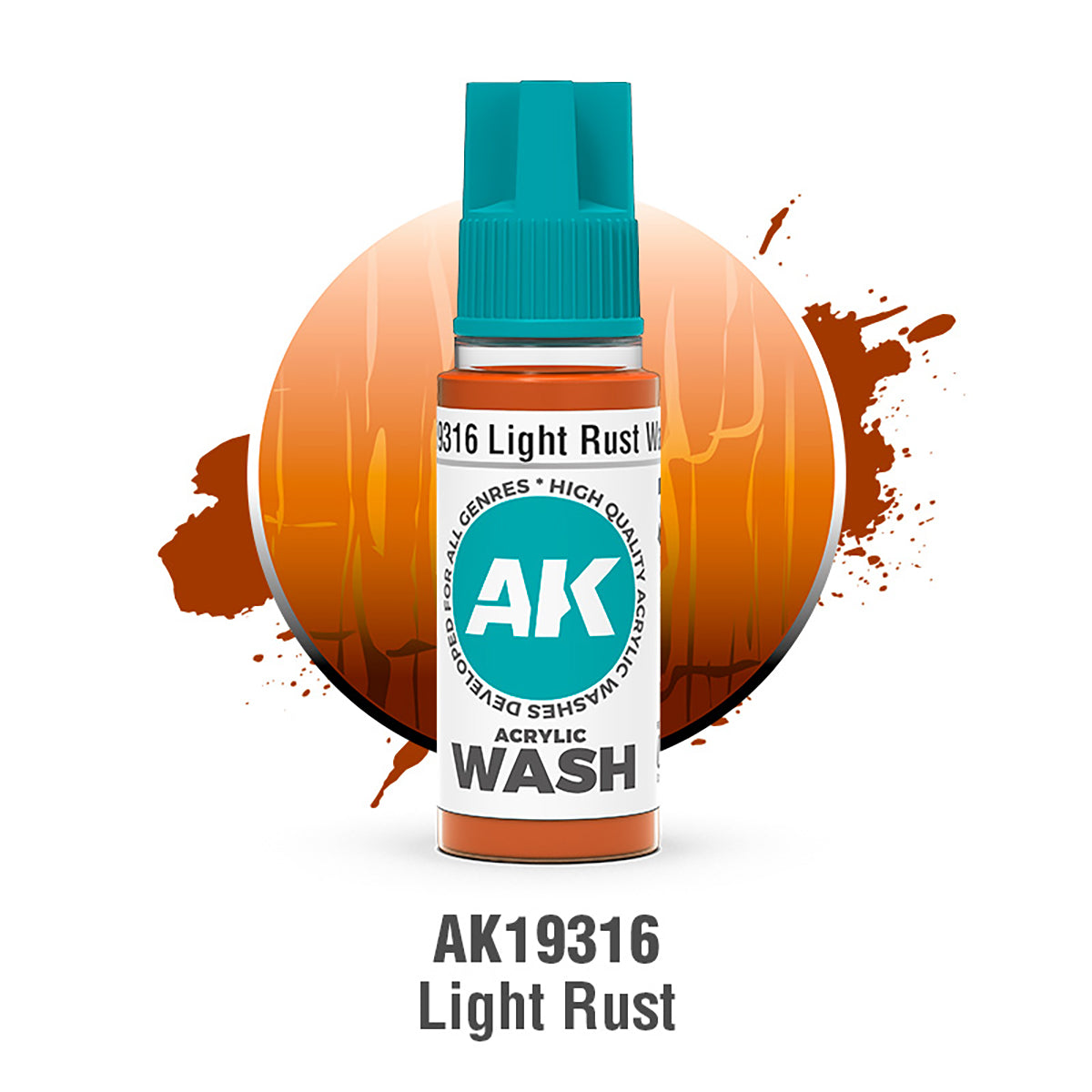 AK Interactive Light Rust Wash - 18ml