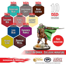 The Army Painter Nolzur's Pigments D&D Underdark Paint Set with 10 unique colors and exclusive Drizzt miniature.
