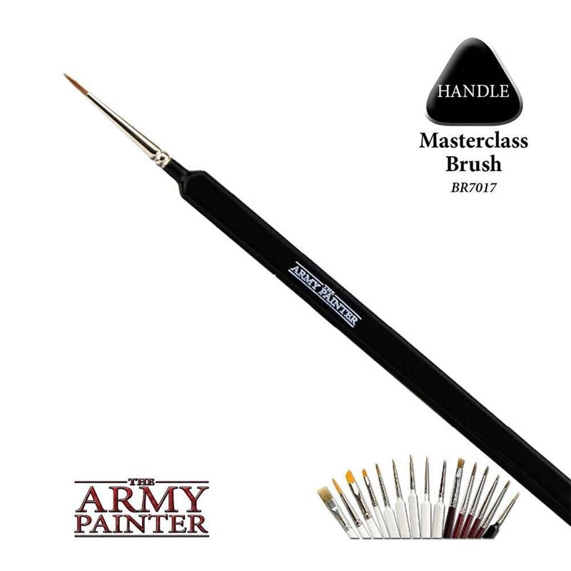 The Army Painter Wargamer Kolinsky Sable Paint Brush Masterclass with fine point and black triangular handle for precision.