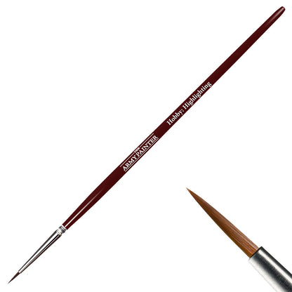 The Army Painter Hobby Paint Highlighting Brush with a sharp fine tip and high-quality taklon bristles for detailed miniature highlights.