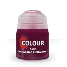 Citadel Base Barak-Nar Burgundy paint with vibrant matte finish for rich coverage and detailed miniature bases.