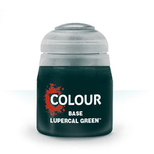 Citadel Base Lupercal Green with high pigment load for rich, matt base coats ideal for tabletop gaming miniatures.