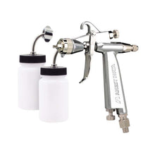 Iwata Eclipse Pistol Grip G6 airbrush with dual 3 oz side feed bottles for medium to extra wide coverage spray projects
