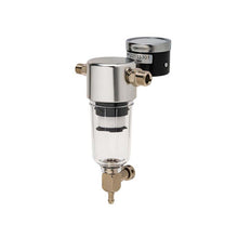 Moisture W/Gauge (Older IS850) featuring a clear moisture trap with metal fittings and an attached pressure gauge for older IS850 models.