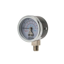 Pressure Gauge (Old IS800/850) with dual scale measuring pressure in kg/cm² and mPa, stainless steel casing and threaded connector.