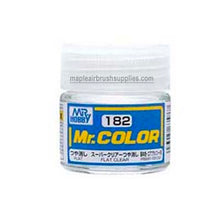 Mr. Color Flat Clear 182 by Mr Hobby, 10ml jar of clear top coat for smooth, matte finishes on models.