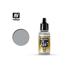 Vallejo Model Air Sky Grey acrylic paint bottle with color swatch for model and miniature airbrushing.