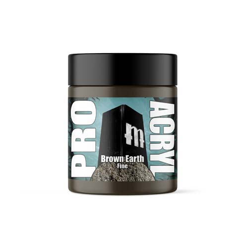 Pro Acryl Basing Textures Brown Earth 120ml jar for detailed miniature basing and ground effects with fine texture.