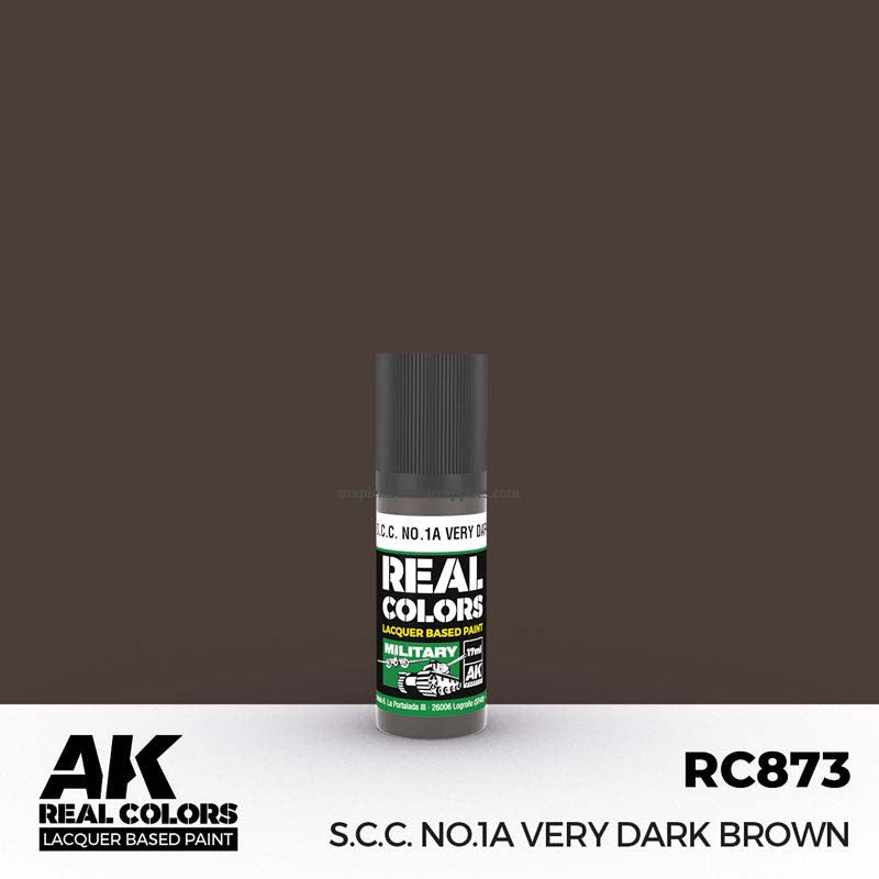AK Interactive Real Colors S.C.C. No.1A Very Dark Brown lacquer based paint for detailed military model projects.