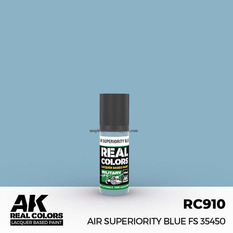 AK Interactive Real Colors Air Superiority Blue FS 35450 lacquer paint for detailed military model weathering and authentic color replication