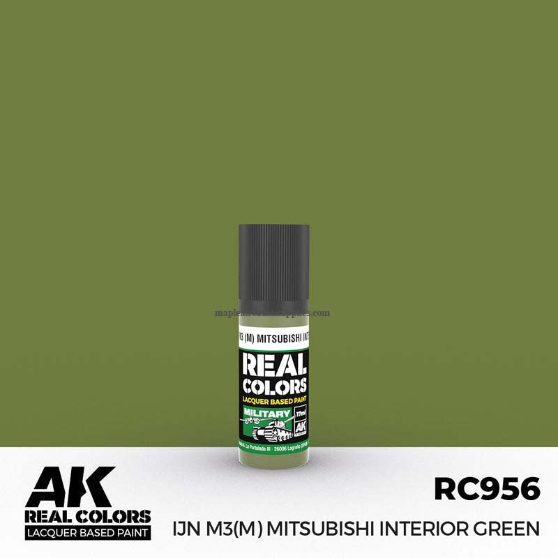 AK Interactive Real Colors IJN M3 (M) MITSUBISHI Interior Green lacquer paint for precise military model detailing