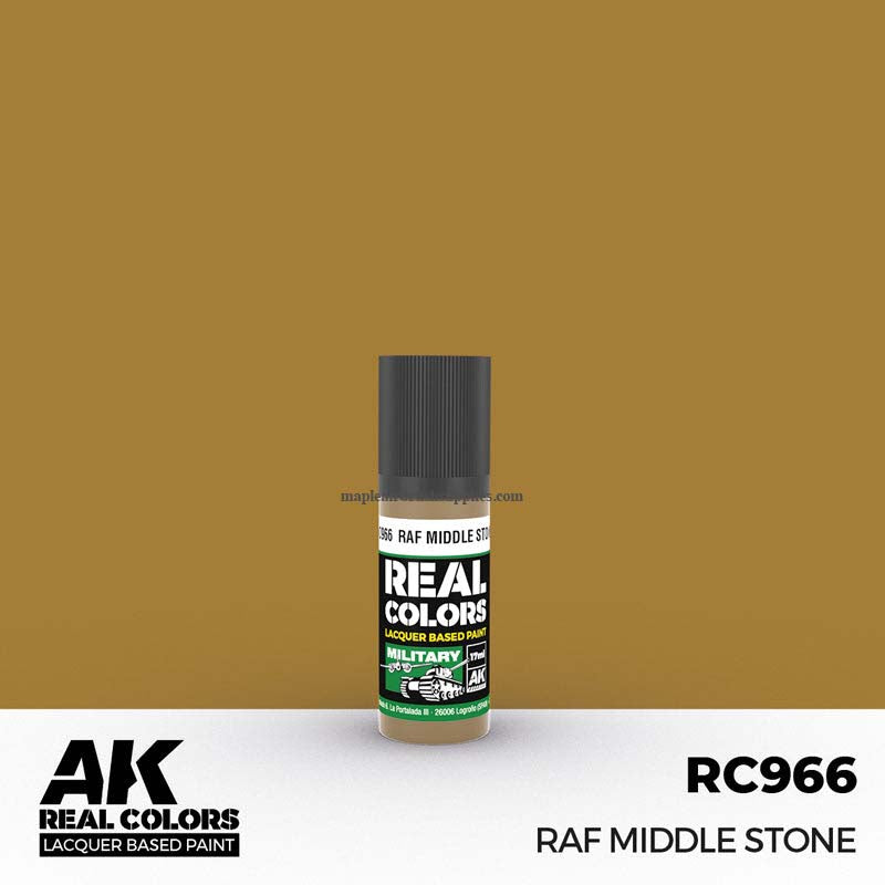 AK Interactive Real Colors RAF Middle Stone 17ml lacquer paint for detailed, durable military model finishes.