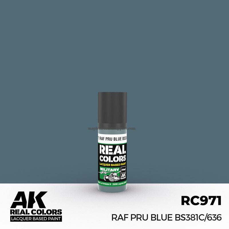 AK Interactive Real Colors RAF PRU Blue BS381C/636 lacquer paint for authentic military model detailing and weathering.