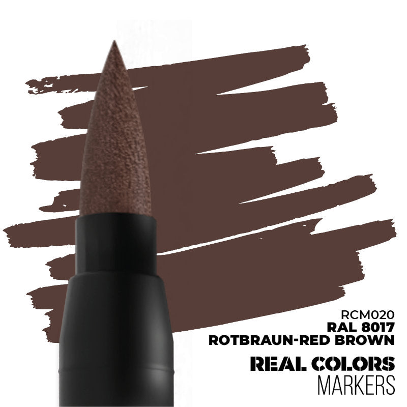 AK Interactive Paint Pens RAL 8017 Rotbraun-Red Brown with matte finish, ideal for precise model painting and base-coats.