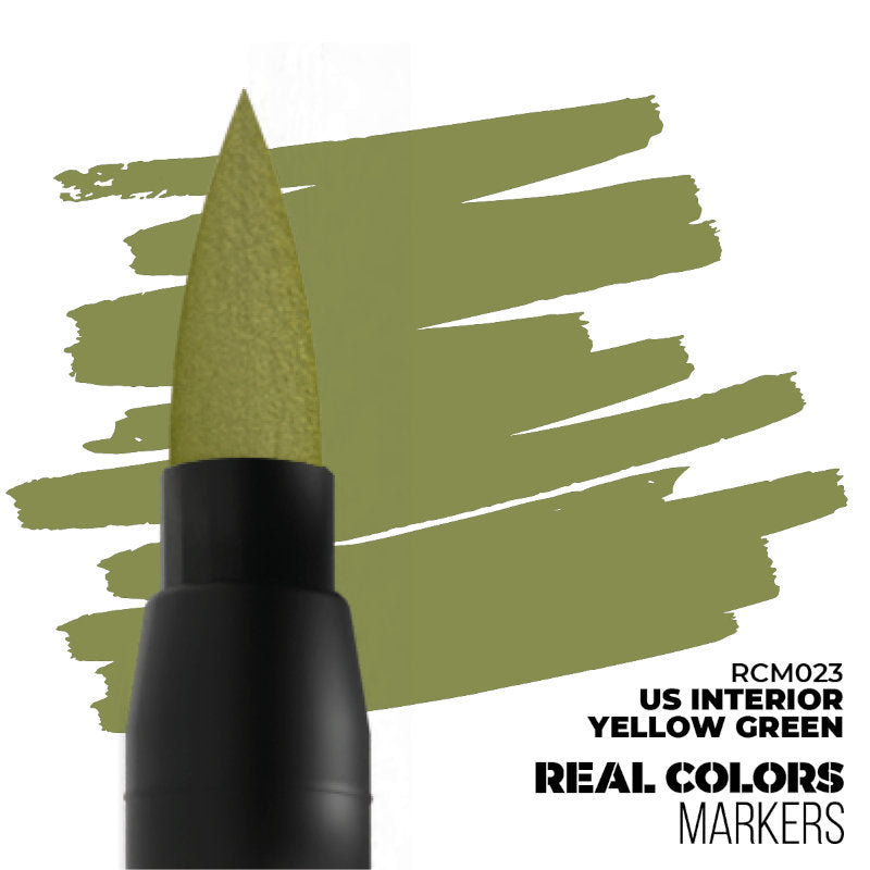 AK Interactive Paint Pens US Interior Yellow Green marker with matte, waterproof finish for precise model painting and camouflage detailing.