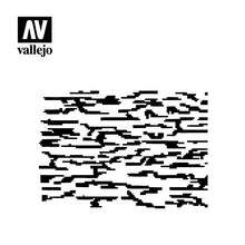 Vallejo Stencil Pixelated Modern Camo showing black and white pixelated camouflage pattern for 1/32 1/35 scale modeling.