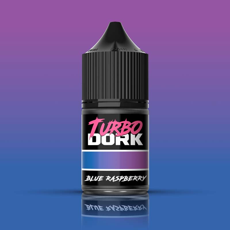 Turbo Dork Blue Raspberry TurboShift acrylic paint bottle showing blue to raspberry color shift effect.
