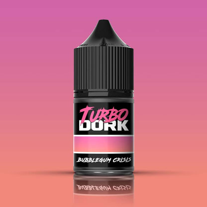 Turbo Dork Bubblegum Crisis ZeniShift acrylic paint bottle showing vibrant pink and golden shifting colors.