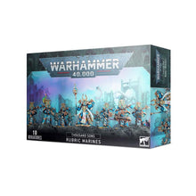  This multi-part plastic kit contains all the parts necessary to assemble 10 Rubric Marines, 