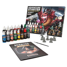 The Army Painter Gamemaster Adventure Starter Role-playing Paint Set includes 15 paints, brush, guide, and five snap-fit miniatures.